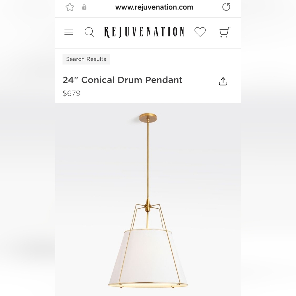 Large conical drum kitchen pendant lights